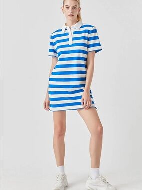 Grey Lab Stripe Collar Mini Dress